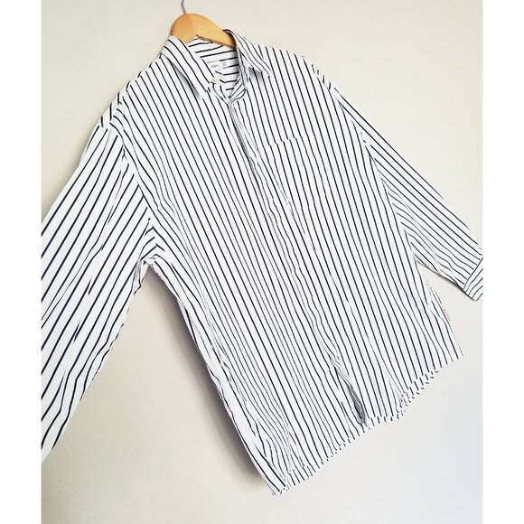 Calvin Klein‎ Men's S Striped Button Down Shirt Long Sleeve Relaxed Oversize Fit - Picture 12 of 16